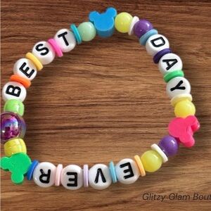 Fun and Festive Disney Parks “Best Day Ever” Beaded Friendship Bracelet-Cute